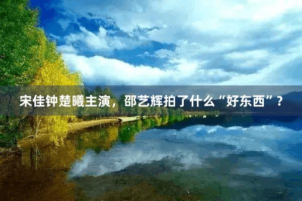 宋佳钟楚曦主演，邵艺辉拍了什么“好东西”？
