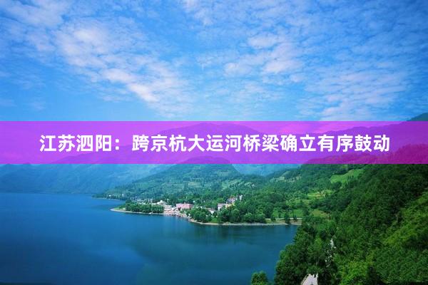 江苏泗阳：跨京杭大运河桥梁确立有序鼓动